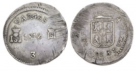 4 REALES. Sombrerete 1812. XC-824. 13,25 g. Bonito color. Buen ejemplar. MUY RARA. Rayitas de ajuste (EBC)