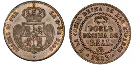 DOBLE DÉCIMA DE REAL. Segovia. 1853. XC-551. 7,75 g. EBC