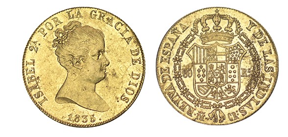 80 REALES. Madrid. 1835-CR. XC-68. 6,80 g. Rayitas en anv. EBC