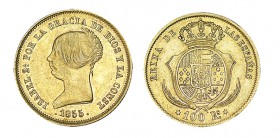 100 REALES. Madrid. 1855. XC-8. 8,41 g. EBC-