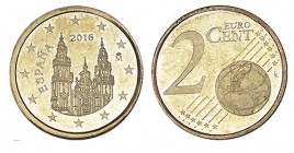 2 CÉNTIMOS. 2016. Probablemente acuñada en el núcleo de una moneda de 2 Euros, pues tiene composición magnética y el mismo peso (4,14 g.). RARÍSIMA. F...