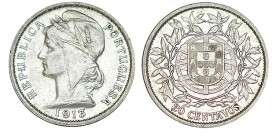 PORTUGAL. 20 Centavos. Rep. portuguesa. 1913. W/KM-562. 4,92 g. ESCASA. EBC