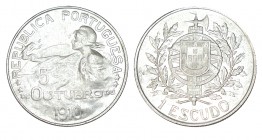PORTUGAL. 1 Escudo. Rep. portuguesa. 1910. W/KM-560. 25,13 g. EBC+/SC