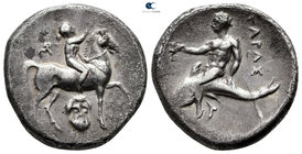 Calabria. Tarentum. ΚΥΝΩΝ (Kynon), magistrate circa 272-240 BC. Nomos AR