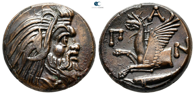 The Tauric Chersonese. Pantikapaion 310-304 BC. 
Bronze Æ

20 mm., 6,93 g.
...