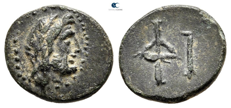 Asia Minor. Uncertain mint 200-100 BC. 
Bronze Æ

12 mm., 1,05 g.

Laureate...