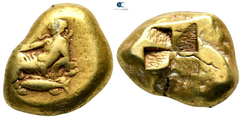 Mysia. Kyzikos 450-330 BC. 
Stater EL

20 mm., 15,98 g.

Young Dionysos, ho...