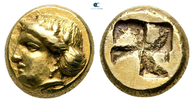 Ionia. Phokaia 380-360 BC.
Hekte EL

10 mm., 2,54 g.

Head of female left, ...