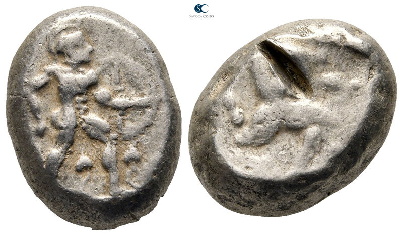 Pamphylia. Aspendos circa 465-430 BC. 
Stater AR

8 mm., 10,91 g.

Warrior ...