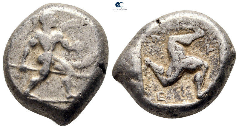 Pamphylia. Aspendos circa 465-430 BC. 
Stater AR

20 mm., 10,70 g.

Warrior...