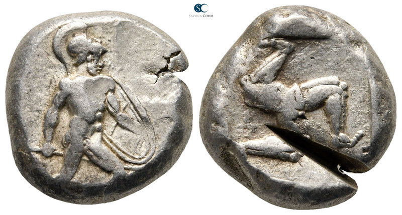 Pamphylia. Aspendos circa 465-430 BC. 
Stater AR

18 mm., 10,76 g.

Warrior...