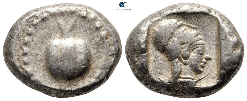 Pamphylia. Side circa 450-430 BC. 
Stater AR

21 mm., 10,78 g.

Pomegranate...