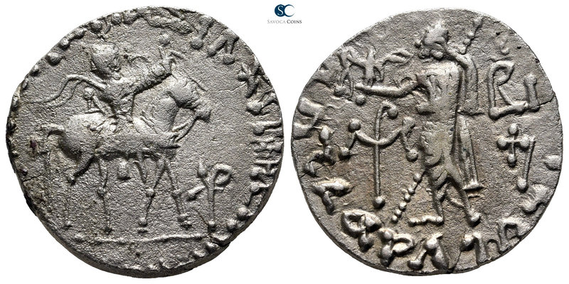 Indo-Scythian Kings of Bactria. Azes II circa 35 BC-AD 5. 
Tetradrachm AR. Indi...