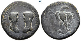 Phrygia. Apameia. Nero, with Agrippina Junior AD 54-68. ΜΑΡΙΟΣ ΚΟΡΔΟΣ (Marios Kordos), magistrate. Bronze Æ