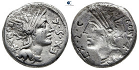 M. Sergius Silus. 116-115 BC. Rome. Brockage Denarius AR