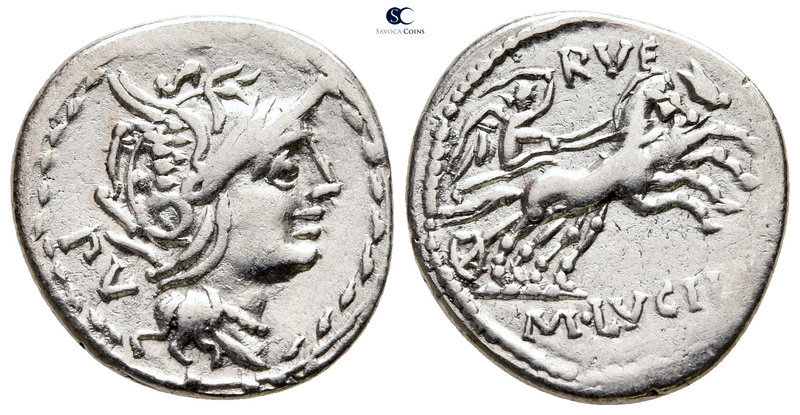 M. Lucilius Rufus 101 BC. Rome
Denarius AR

20 mm., 3,93 g.

Helmeted head ...