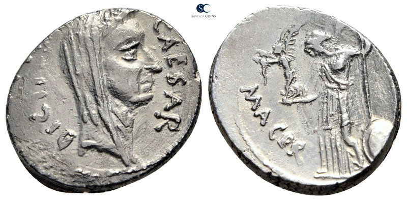 Julius Caesar 49-48 BC. January-February 44 BC. Lifetime issue. P. Sepullius Mac...