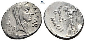 Julius Caesar 49-48 BC. January-February 44 BC. Lifetime issue. P. Sepullius Macer, moneyer. Rome. Denarius AR