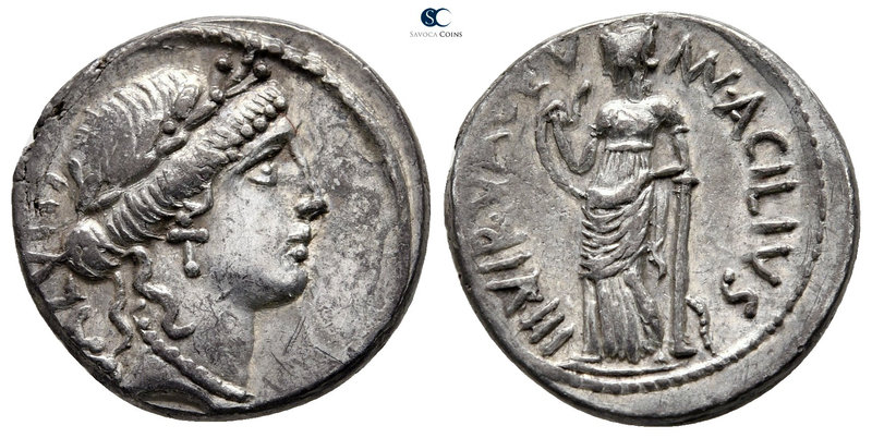 Man. Acilius Glabrio 49 BC. Rome
Denarius AR

18 mm., 4,04 g.

Laureate hea...