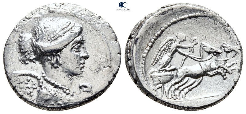 T. Carisius 46 BC. Rome
Denarius AR

19 mm., 3,74 g.

Diademed and winged b...