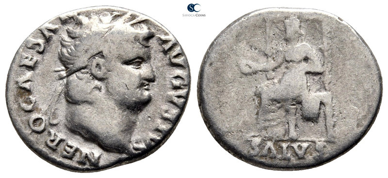 Nero AD 54-68. Rome
Denarius AR

17 mm., 3,20 g.

NERO CAESAR AVGVSTVS, lau...