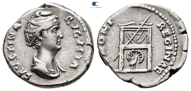 Faustina I (Augusta) AD 138-141. Rome
Denarius AR

17 mm., 3,55 g.

FAVSTIN...