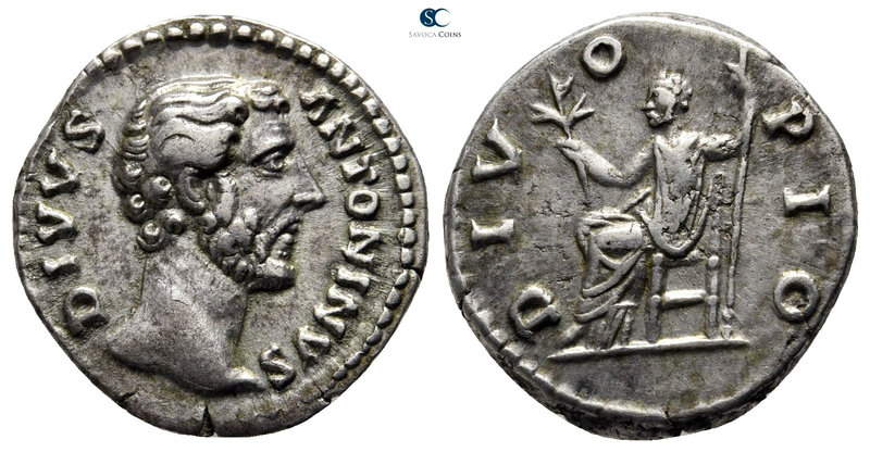 Divus Antoninus Pius AD 161. Struck under Marcus Aurelius. Rome
Denarius AR

...