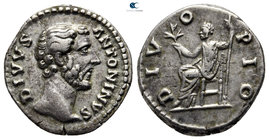 Divus Antoninus Pius AD 161. Struck under Marcus Aurelius. Rome. Denarius AR