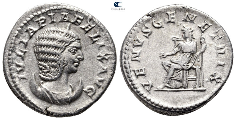 Julia Domna, wife of Septimius Severus AD 193-217. Rome
Denarius AR

22 mm., ...