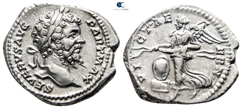 Septimius Severus AD 193-211. Rome
Denarius AR

20 mm., 3,48 g.

SEVERVS AV...