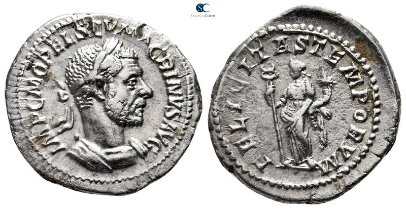 Macrinus AD 217-218. Rome
Denarius AR

20 mm., 3,33 g.

IMP C M OPEL SEV MA...