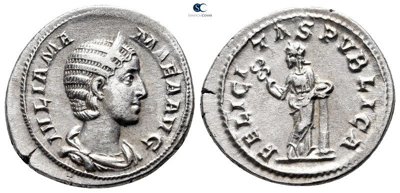 Julia Mamaea AD 225-235. Rome
Denarius AR

20 mm., 2,99 g.

IVLIA MAMAEA AV...