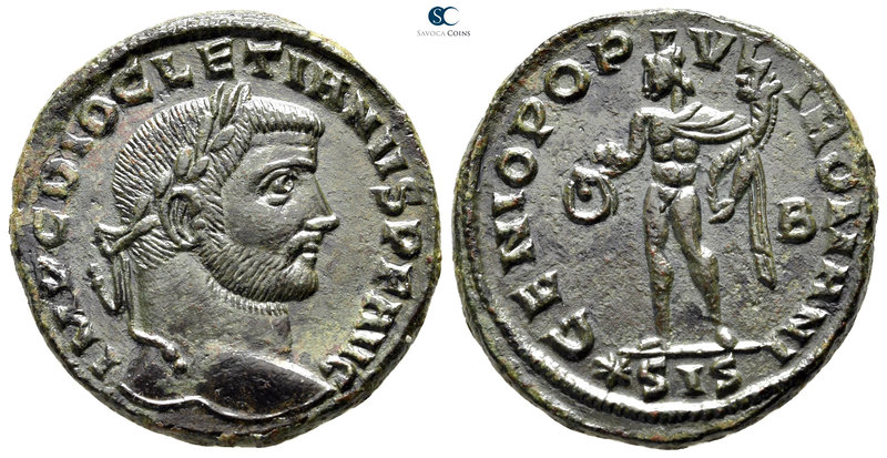 Diocletian AD 284-305. Siscia
Follis Æ

27 mm., 9,76 g.

IMP C DIOCLETIANVS...