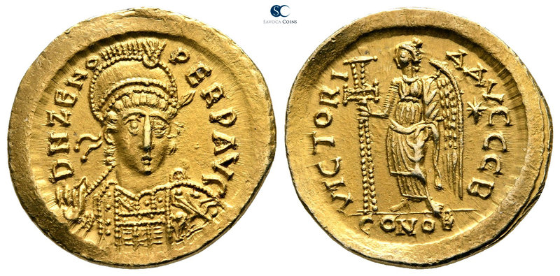 Zeno AD 474-491. Constantinople
Solidus AV

20 mm., 4,49 g.

D N ZENO PERP ...
