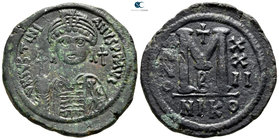 Justinian I AD 527-565. RY 22 (29/30). Nikomedia. Follis Æ