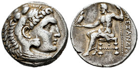 Kingdom of Macedon. Alexander III, "The Great". Tetradracma. 310-275 a.C. Uncertain mint. (Price-844). Anv.: Cabeza de Heracles a derecha recubierta c...