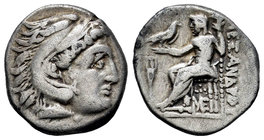 Kingdom of Macedon. Alexander III, "The Great". Dracma. 336-323 a.C. (Müller-934). Rev.: Zeus sentado a izquierda con cetro y águla delante y detrás l...
