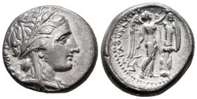 Sicily. Syracuse. Agathokles. Tetradracma. 310-306 a.C. (Sng Ans-677). (Pozzi-647). Anv.: Cabeza de Kore (Perséfone) a la derecha, con corona de espig...