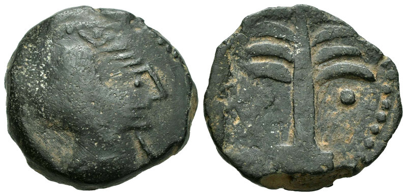Baria. Doble calco. 200-100 a.C. Villaricos (Almería). (Acip-628). (C-88). Anv.:...