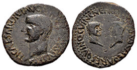 Carthage Nova. Semis. 14-36 d.C. Cartagena (Murcia). (Abh-607). (Acip-3151). Anv.: Cabeza desnuda de Tiberio a izquierda, alrededor TI CAESAR DIVI AVG...