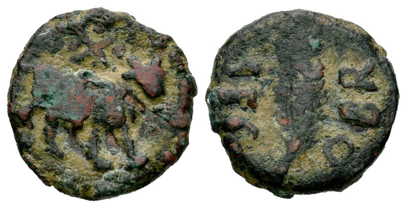 Segobriga. Cuadrante. 30-20 a.C. Saelices (Cuenca). (Abh-2184). (Acip-1843). Anv...