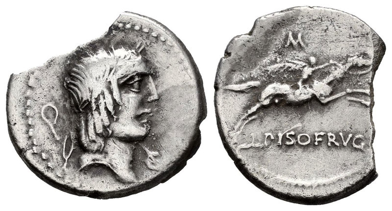 Calpurnius. Denario. 90-89 a.C. Rome. (Ffc-308). (Cal-311k). Anv.: Cabeza laurea...