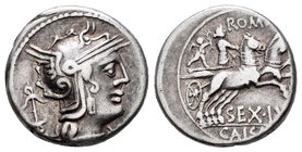 Julius. Denario. 129 a.C. Rome. (Ffc-761). (Craw-258/1). (Cal-629). Anv.: Cabeza de Roma a derecha, delante X, detrás ancla. Rev.: Venus en biga a der...