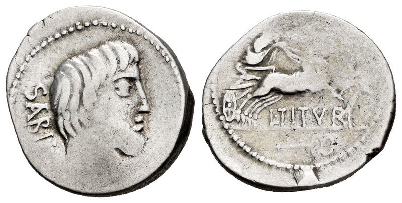 Titurius. Denario. 89 a.C. Rome. (Ffc-1147). (Craw-344/3). (Cal-1304). Anv.: Cab...