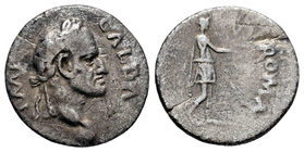 Galba. Denario. 68 d.C. Tarraco. (Spink-2096). (Ric-28). Rev.: ROMA (RENASCENS). Roma avanzando a derecha con Victoria y cetro. Ag. 2,89 g. Rara. Choi...