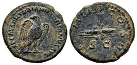Hadrian. Cuadrante. 121-122 d.C. Rome. (Spink-3704). (Ric-625). Rev.: P M TR P COS III. Rayo alado, debajo SC. 3,62 g. Choice VF. Est...60,00.