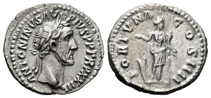 Antoninus Pius. Denario. 159-60 d.C. Rome. (Spink-4082). (Ric-300c). Rev.: FORTV...
