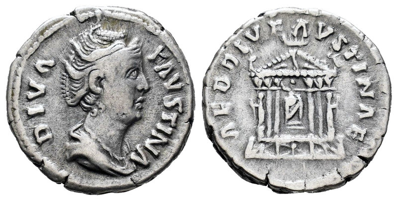 Faustina Senior. Denario. 150 d.C. Rome. (Spink-4573). (Ric-343). Rev.: AED DIV ...