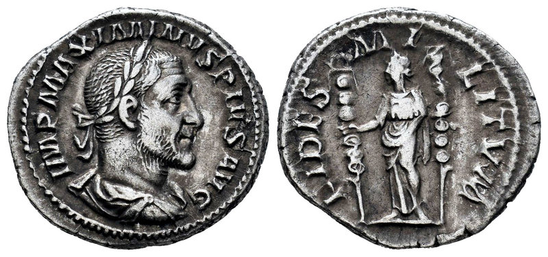 Maximinus I. Denario. 236-238 d.C. Rome. (Spink-8307). (Ric-18a). Rev.: FIDES MI...