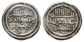 Almoravids. Quirate. Ali y el emir Tasfin. (Medina-139). Ag. 0,94 g. Choice VF. Est...18,00.